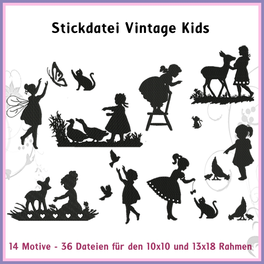 Stickdatei Rock Queen Vintage Kids von Stoffe Hemmers