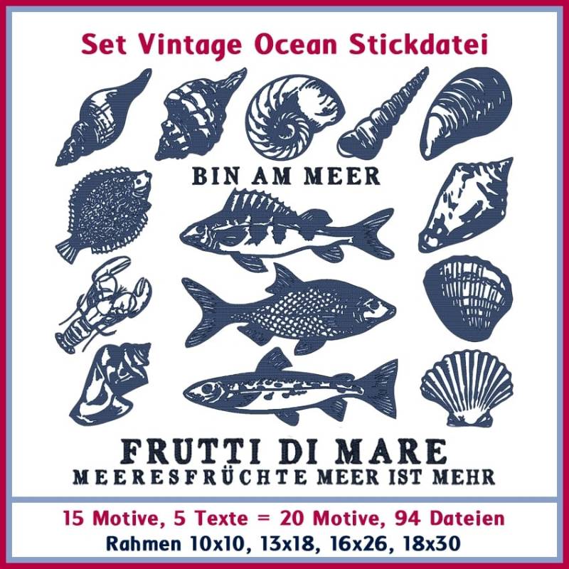 Stickdatei Rock Queen Vintage Ocean von Stoffe Hemmers