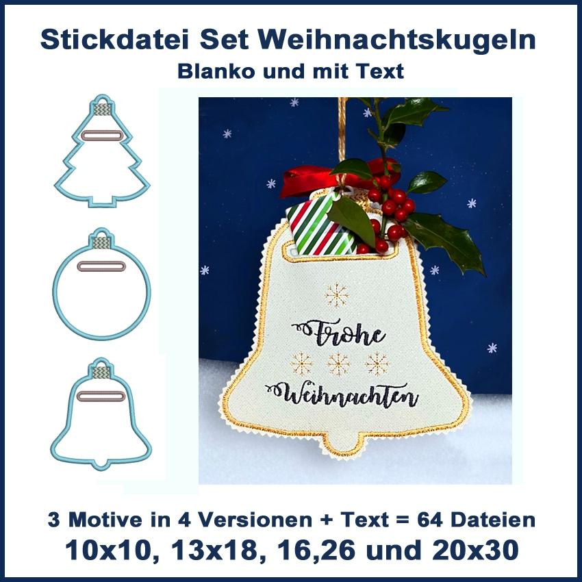 Stickdatei Rock Queen Weihnachtkugeln von Stoffe Hemmers