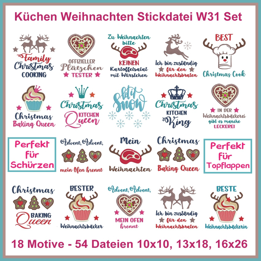 Stickdatei Rock Queen Weihnachtsküche Stickdatei Rock Queen Weihnachtsküche von Stoffe Hemmers