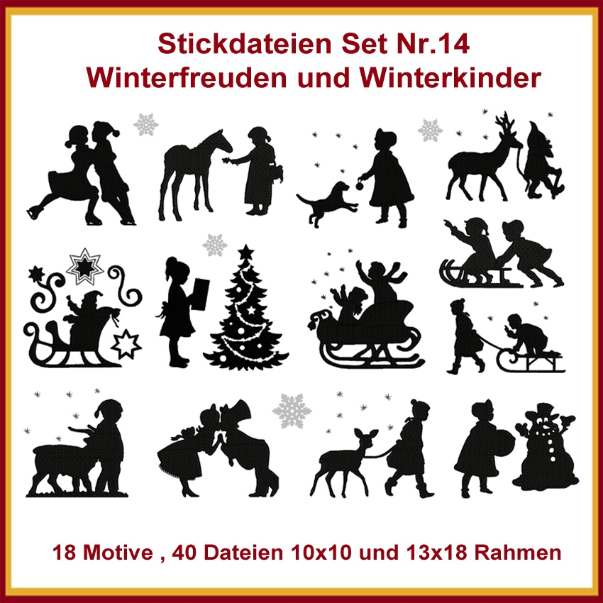 Stickdatei Rock Queen Winterfreuden und Winterkinder von Stoffe Hemmers