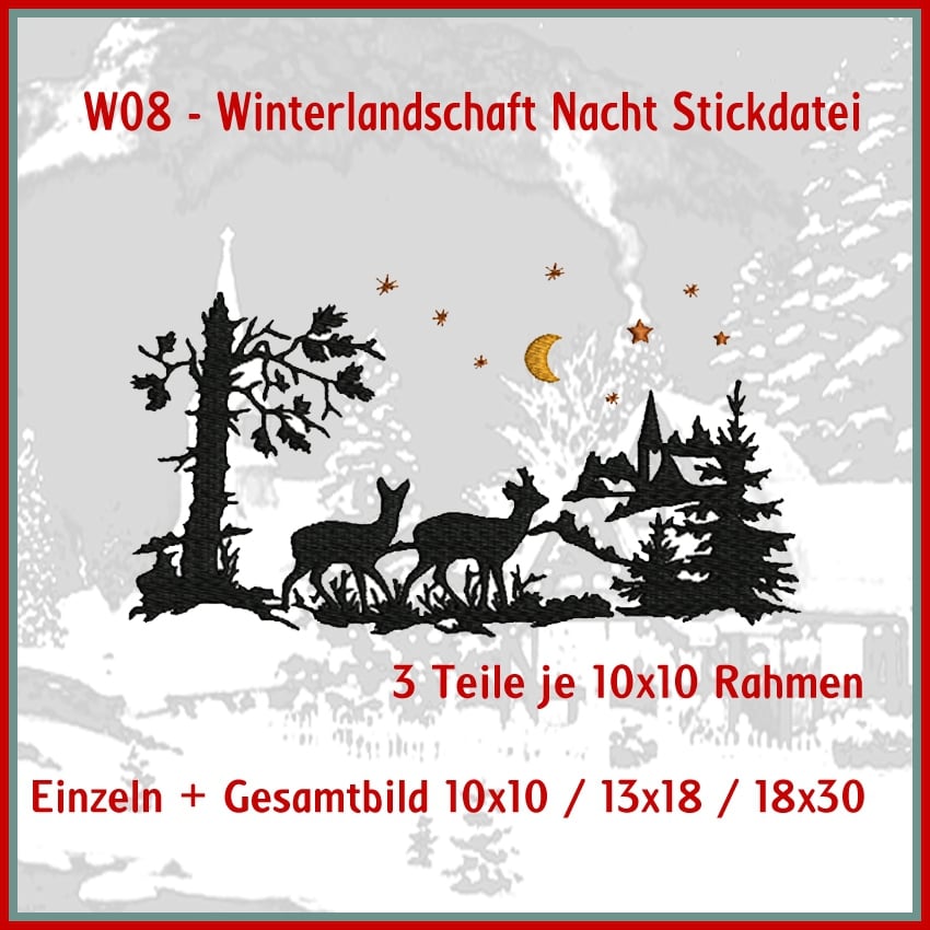 Stickdatei Rock Queen Winterlandschaft von Stoffe Hemmers