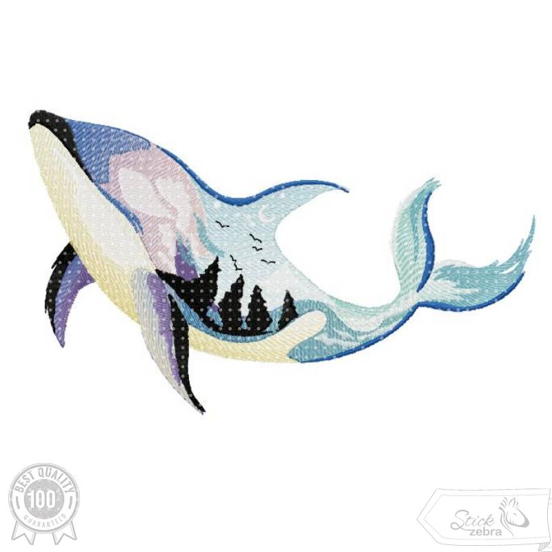 Stickdatei Stickzebra Zauberhafter Wal von Stoffe Hemmers