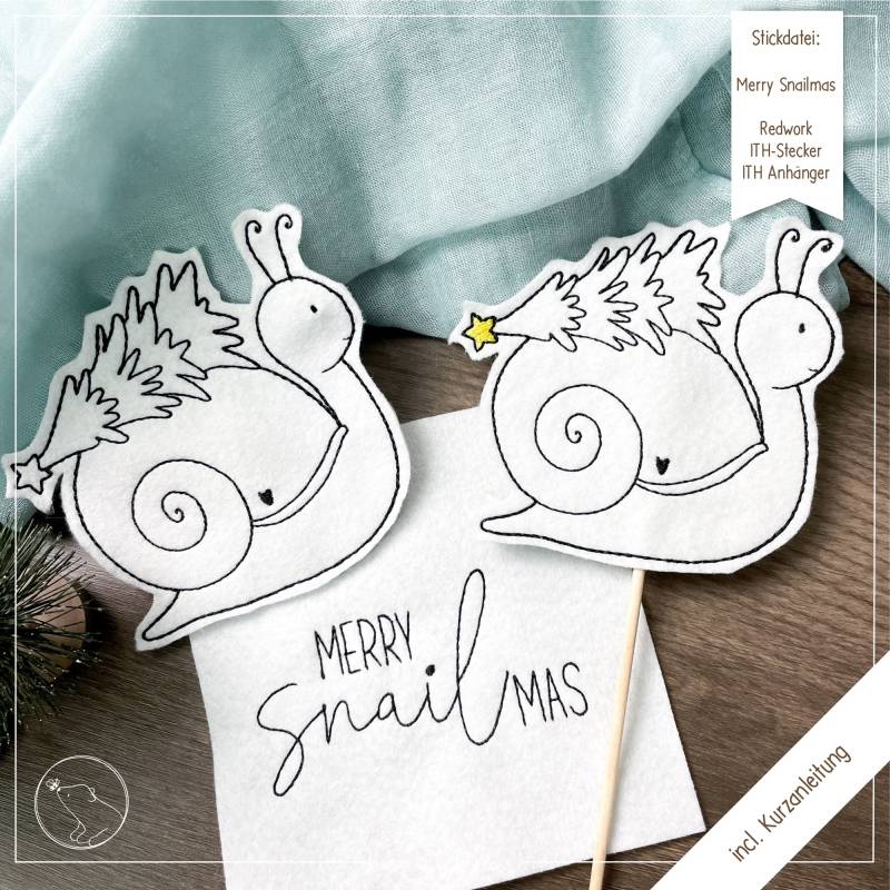 Stickdatei beemybear Merry Snailmas Stickdatei beemybear Merry Snailmas von Stoffe Hemmers