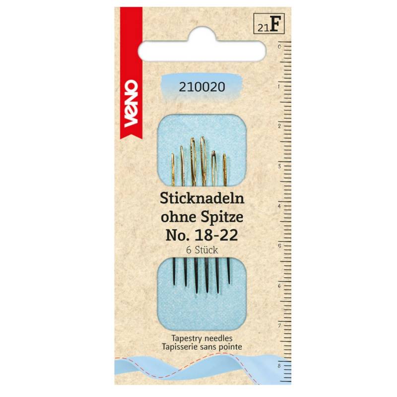 Sticknadeln ohne Spitze, No. 18-22, 6 Stk. von Stoffe Hemmers
