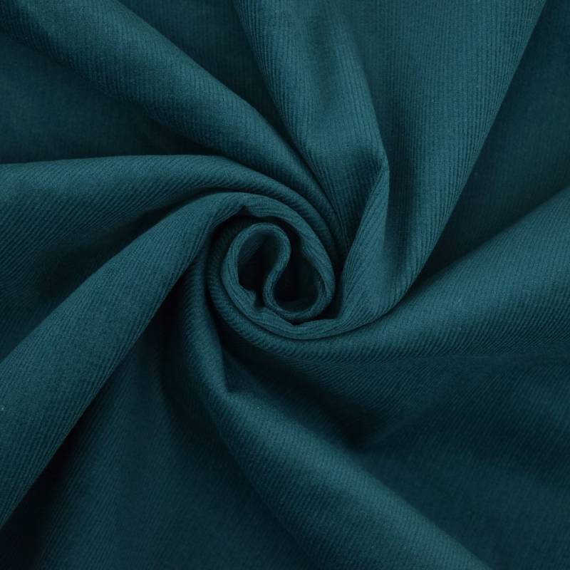 Stretch Feincord blaupetrol von Stoffe Hemmers