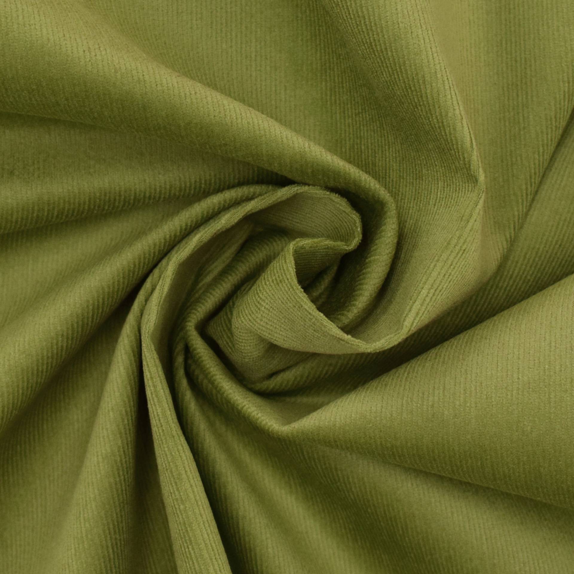 Stretch Feincord grün Stretch Feincord grün von Stoffe Hemmers
