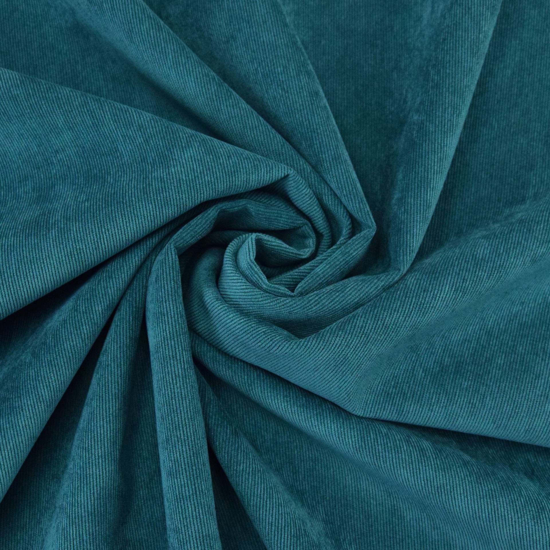 Stretch Poly Feincord, petrol Stretch Poly Feincord, petrol von Stoffe Hemmers
