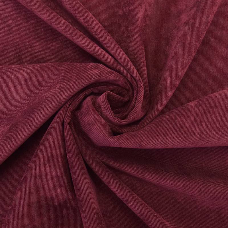 Stretch Poly Feincord, weinrot von Stoffe Hemmers