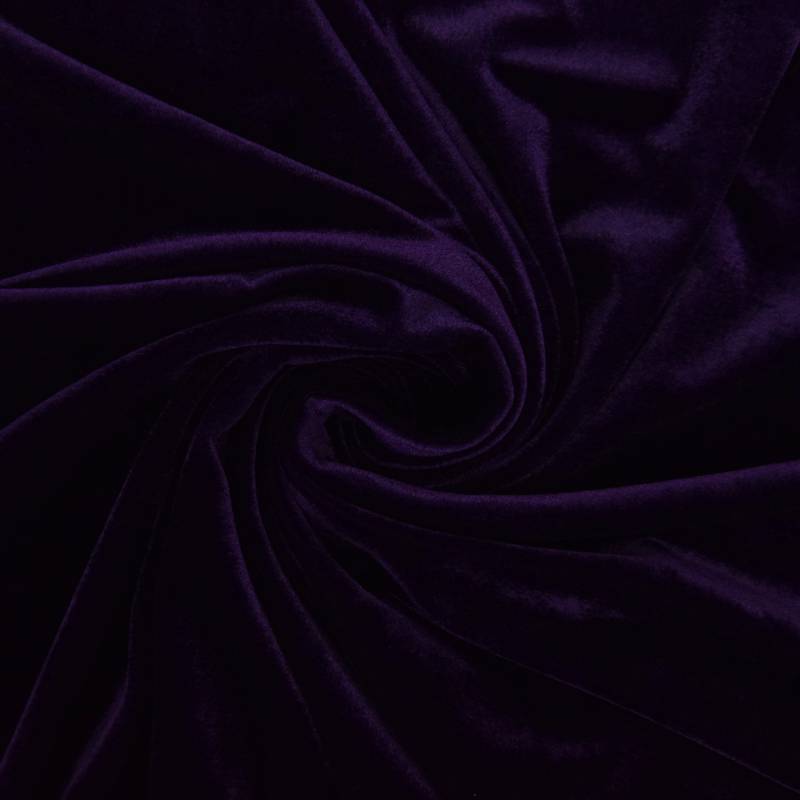 Stretch Velours violett von Stoffe Hemmers