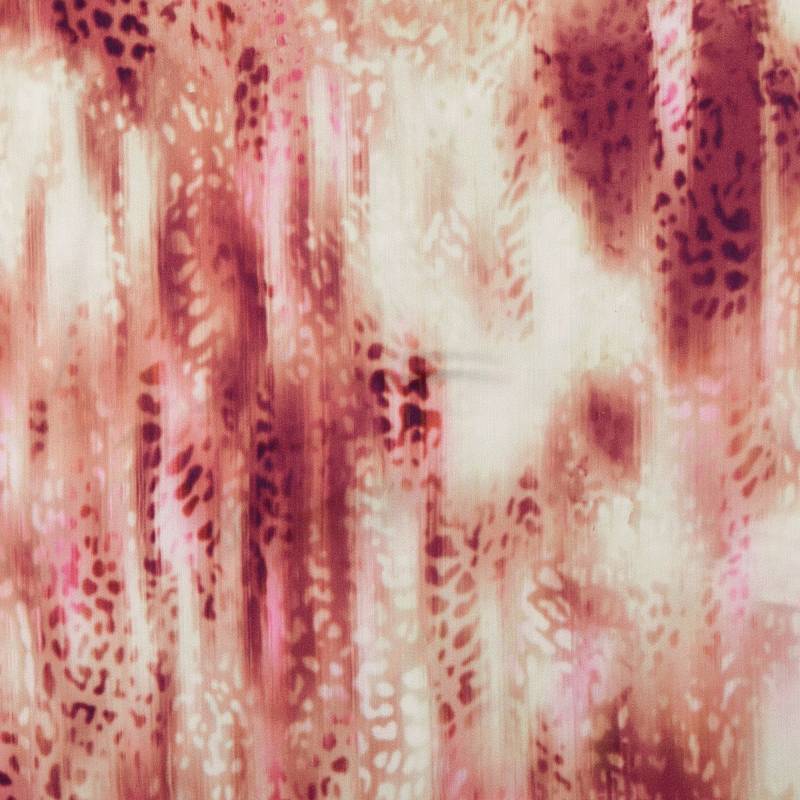 Stretch Viskosesatin Blurred Leo, weinrot Stretch Viskosesatin Blurred Leo, weinrot von Stoffe Hemmers