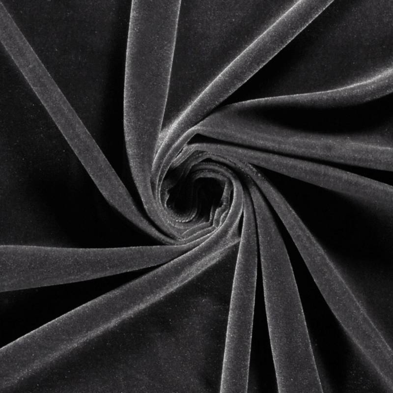 Stretchsamt Velour, dunkelgrau Stretchsamt Velour, dunkelgrau von Stoffe Hemmers