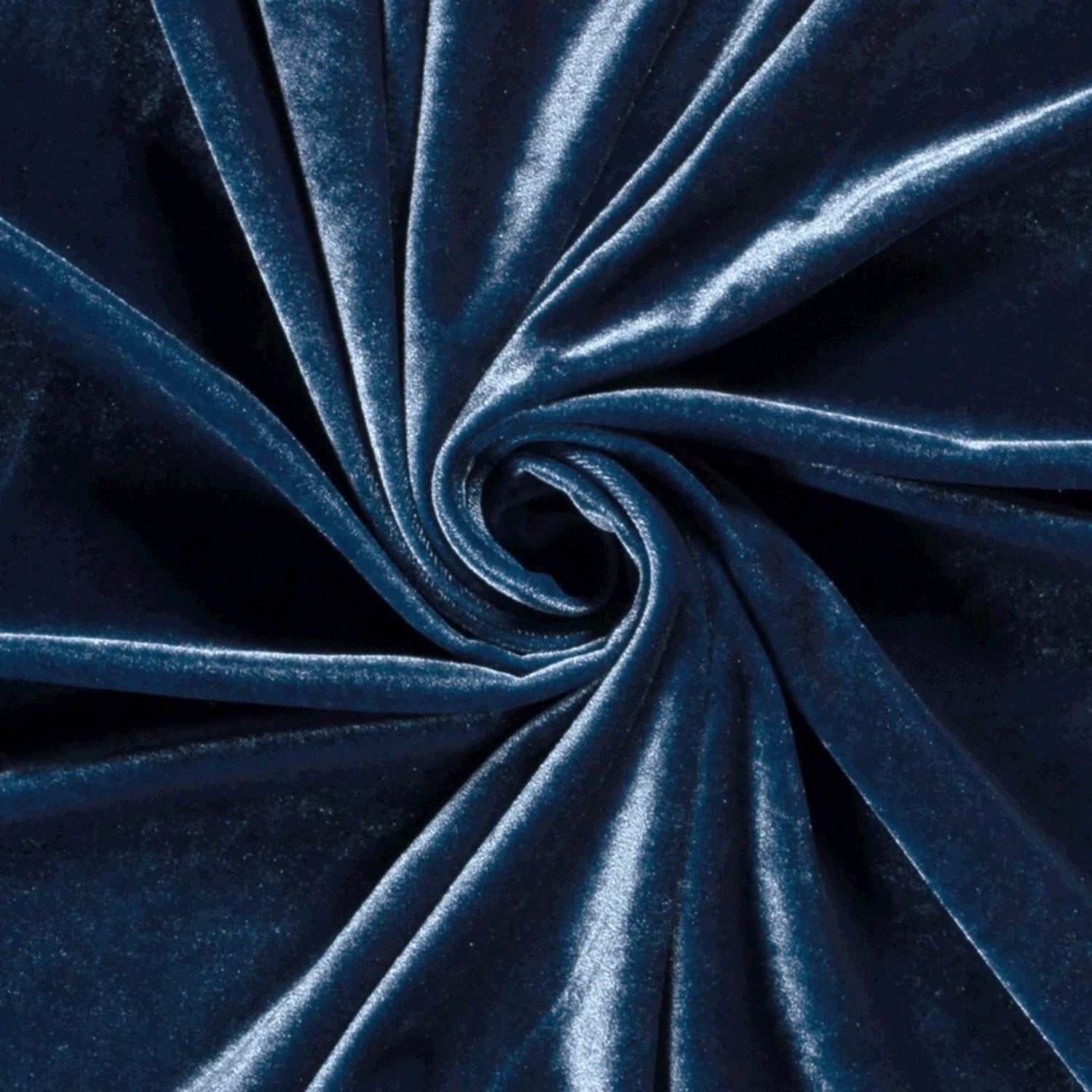 Stretchsamt Velour, jeansblau von Stoffe Hemmers