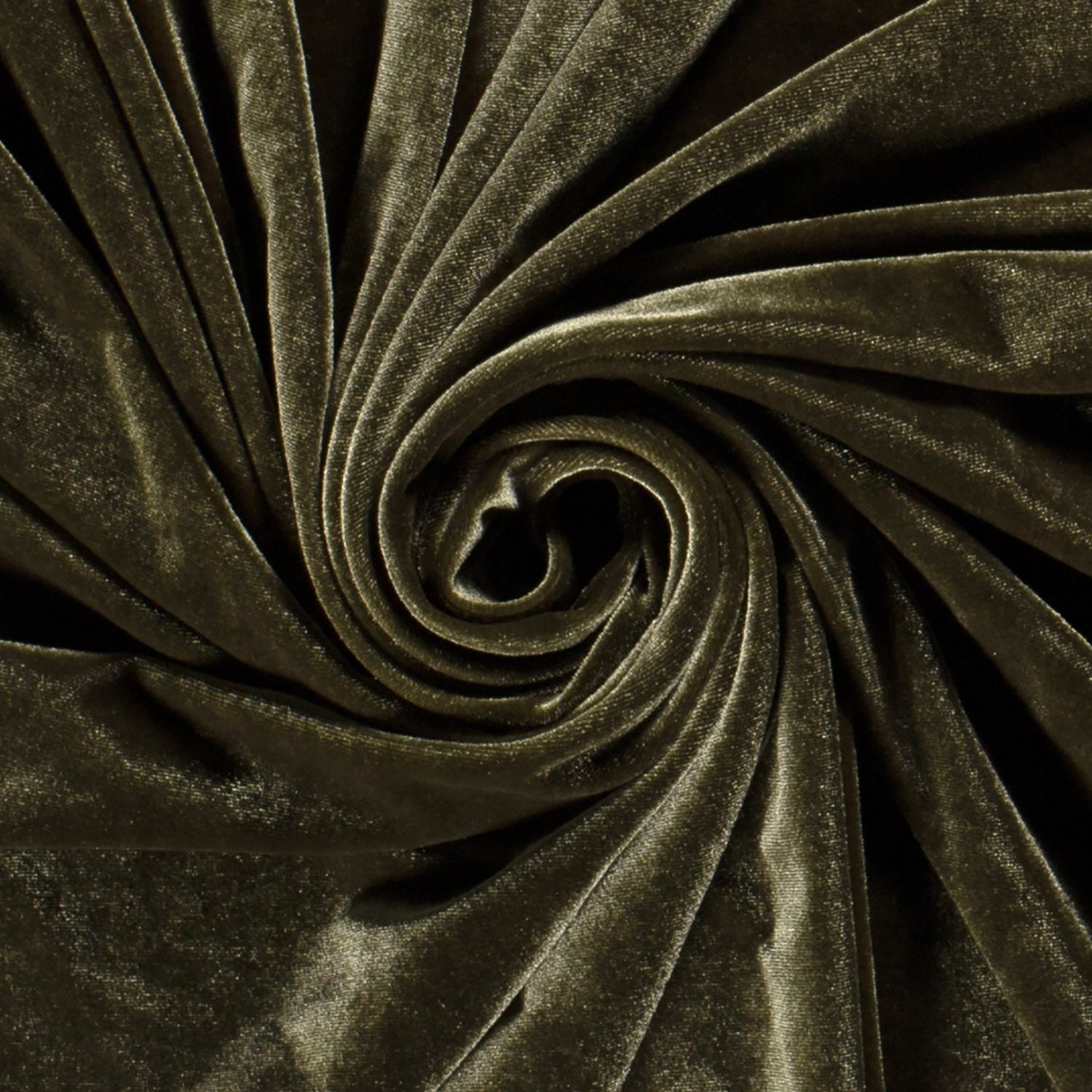 Stretchsamt Velour, olivgrün von Stoffe Hemmers