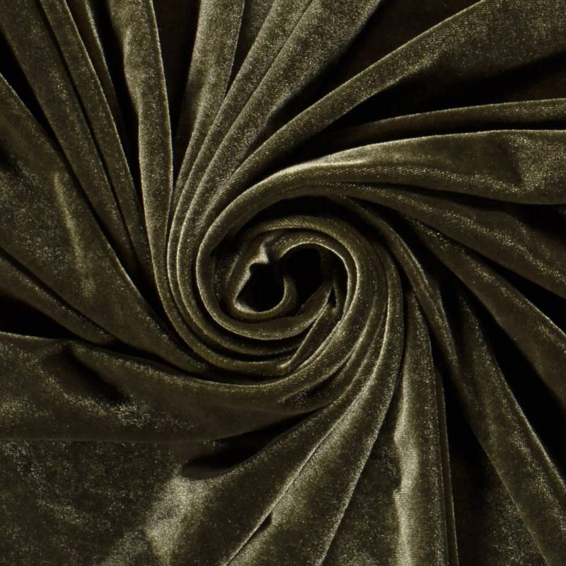 Stretchsamt Velour, olivgrün Stretchsamt Velour, olivgrün von Stoffe Hemmers