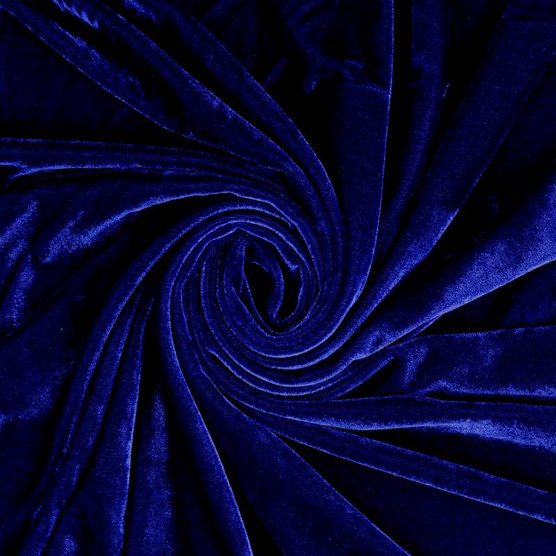 Stretchsamt Velour, royalblau Stretchsamt Velour, royalblau von Stoffe Hemmers