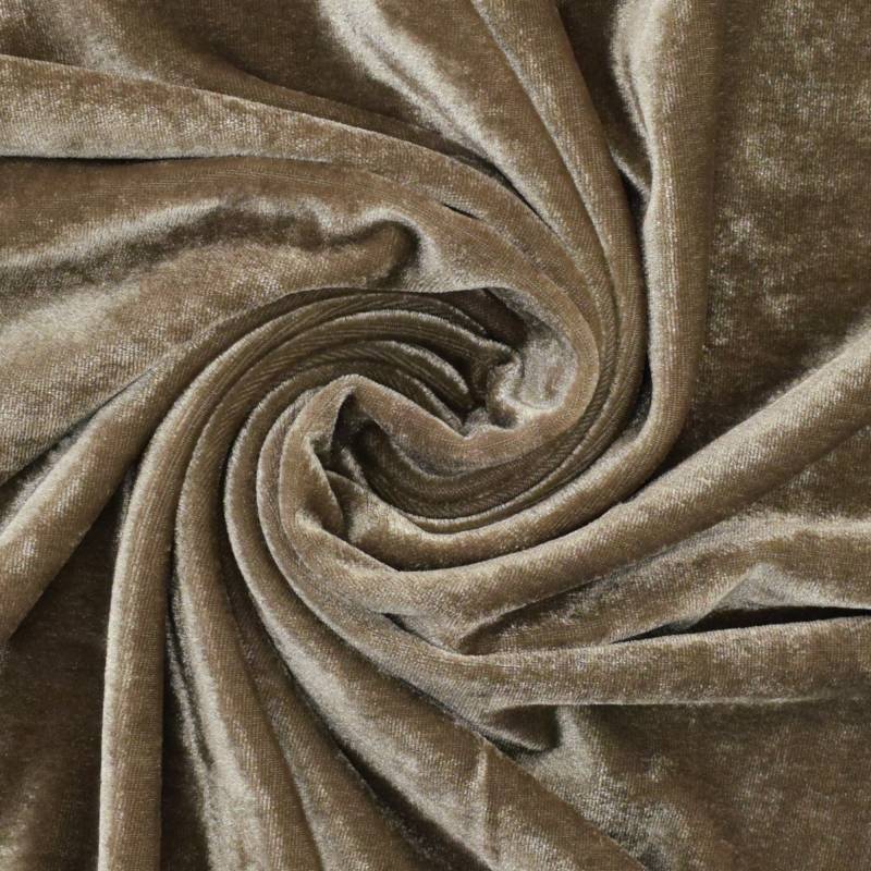 Stretchsamt Velour, taupe Stretchsamt Velour, taupe von Stoffe Hemmers