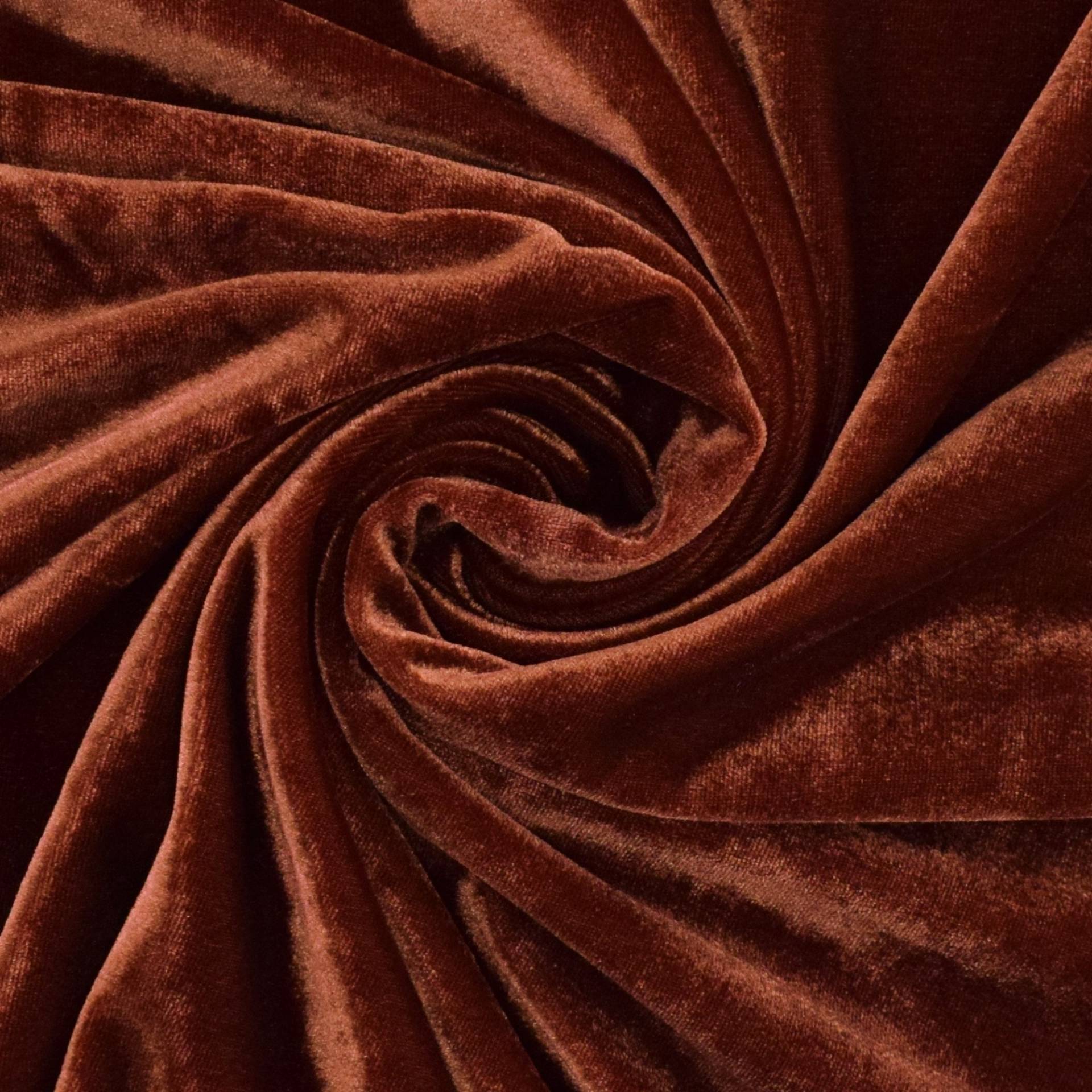 Stretchsamt Velour, terracotta von Stoffe Hemmers