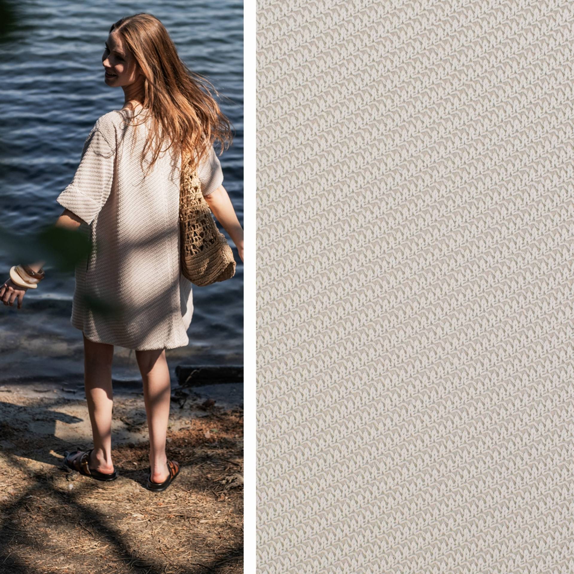Strickjersey Fibre Mood, beige von Stoffe Hemmers