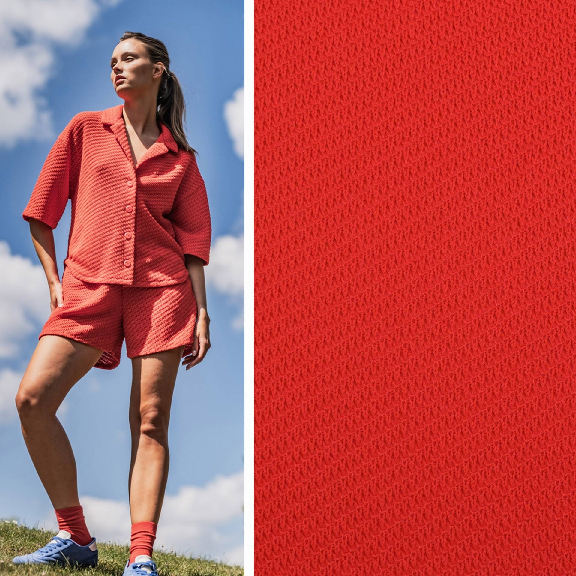Strickjersey Fibre Mood, rot von Stoffe Hemmers