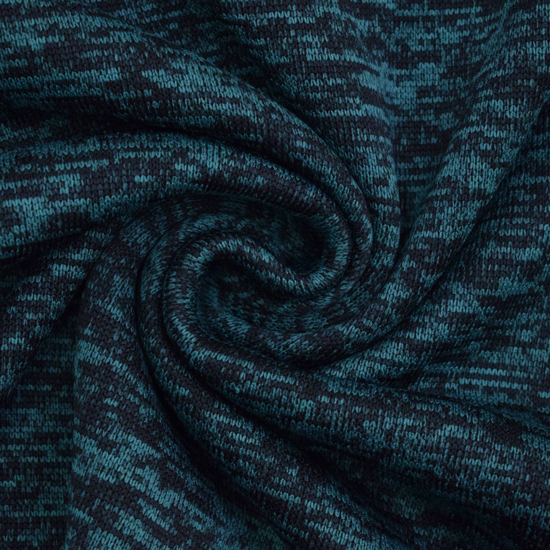 Strickstoff Melange, petrolblau Strickstoff Melange, petrolblau von Stoffe Hemmers