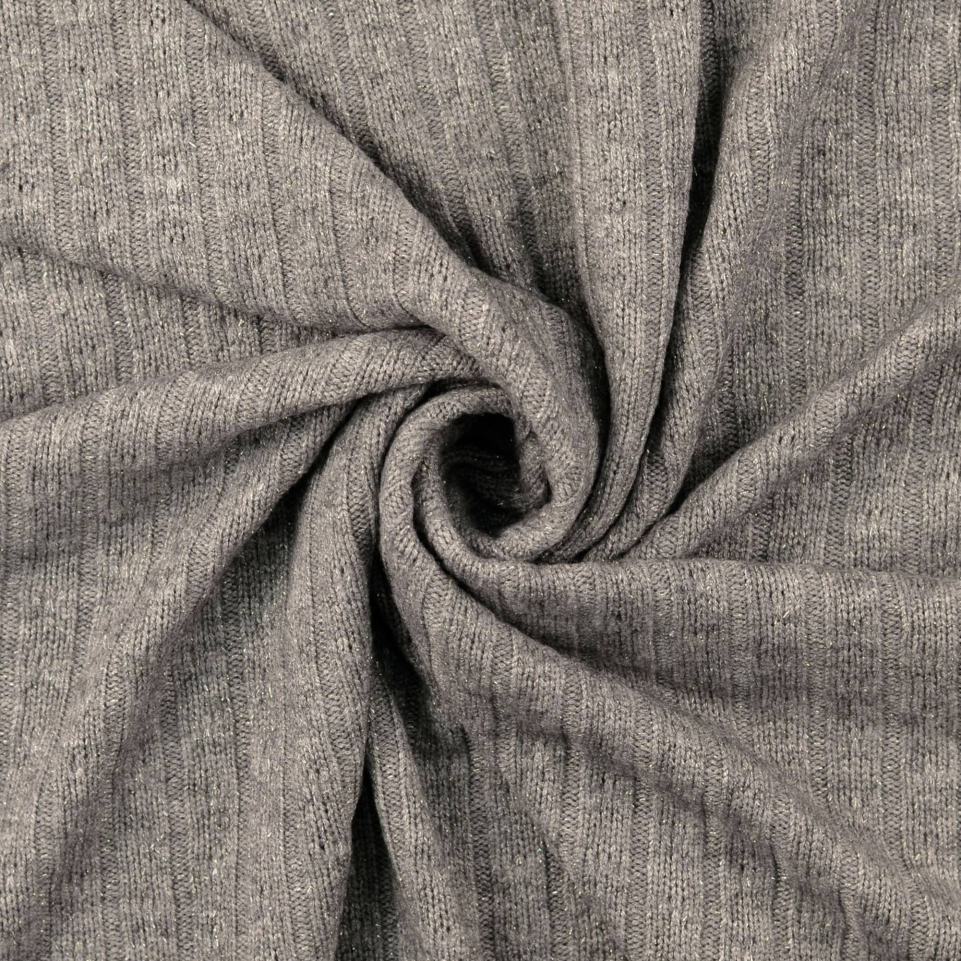 Strickstoff Sparkle, grau von Stoffe Hemmers