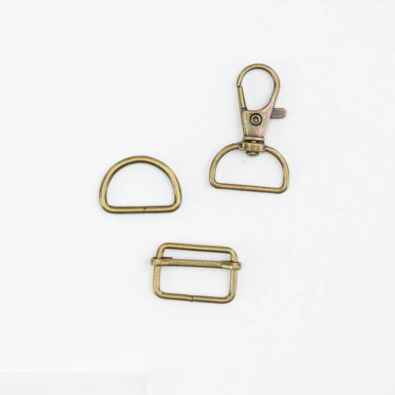 Taschen-Zubehör-Set 3 tlg. 20 mm, bronze von Stoffe Hemmers