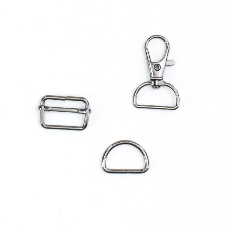 Taschen-Zubehör-Set 3 tlg. 20 mm, gunmetal von Stoffe Hemmers