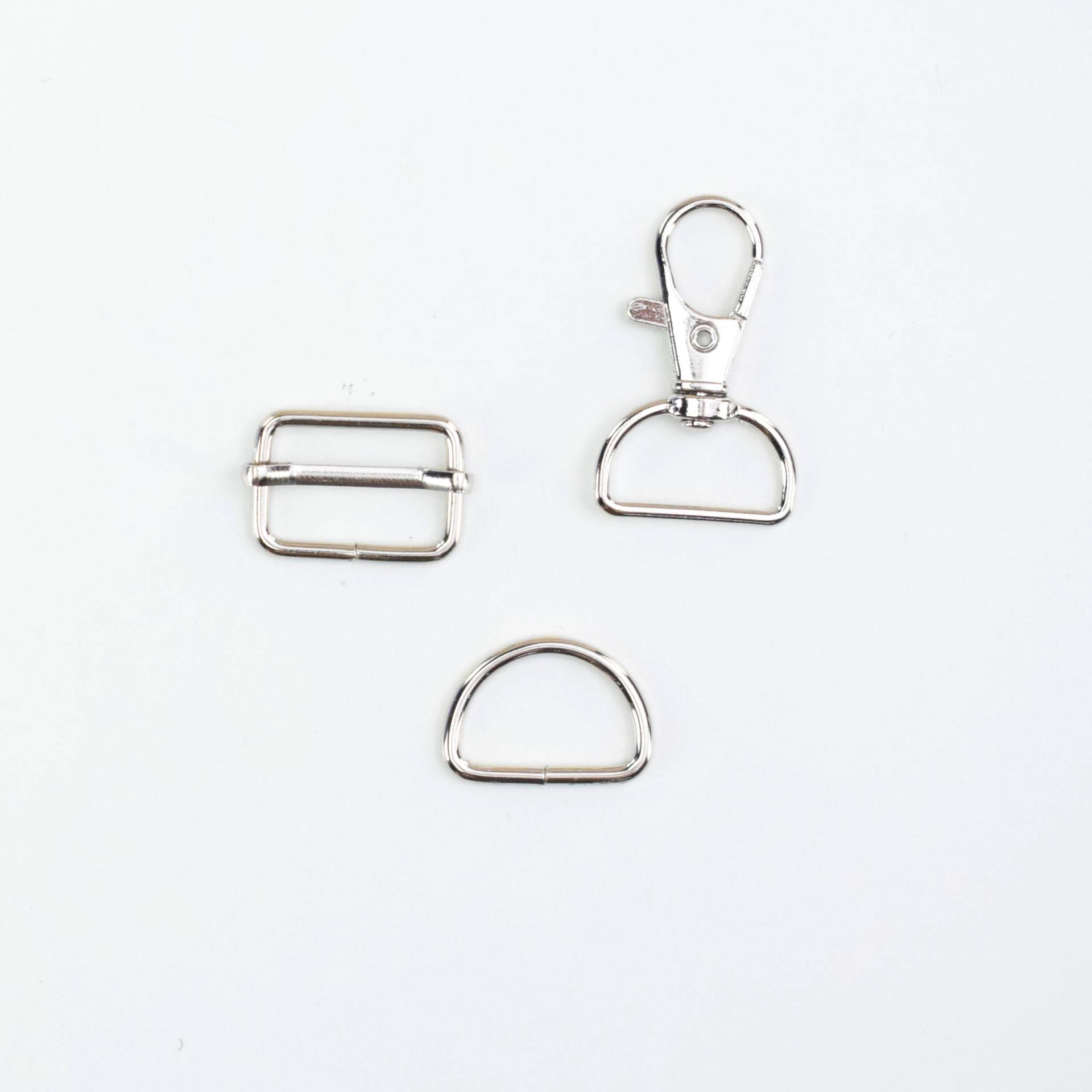 Taschen-Zubehör-Set 3 tlg. 20 mm, silber von Stoffe Hemmers