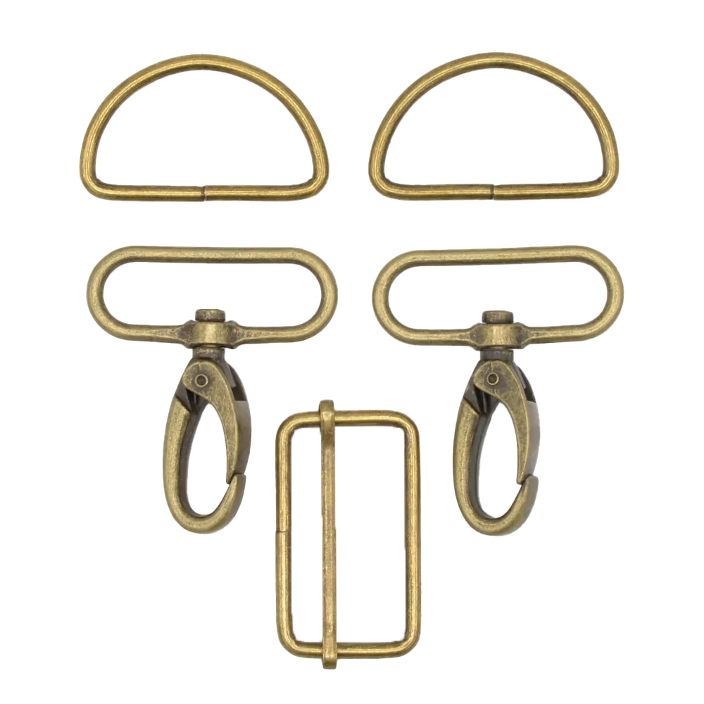 Taschen-Zubehör-Set 5 tlg. 40 mm, altgold Taschen-Zubehör-Set 5 tlg. 40 mm, altgold von Stoffe Hemmers
