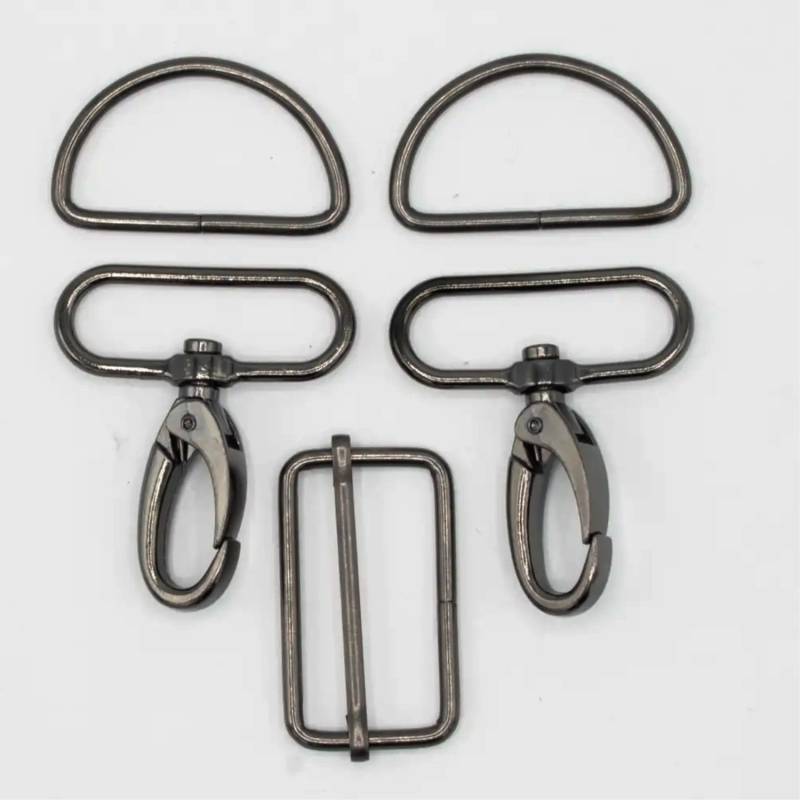 Taschen-Zubehör-Set 5 tlg. 40 mm, gunmetal von Stoffe Hemmers