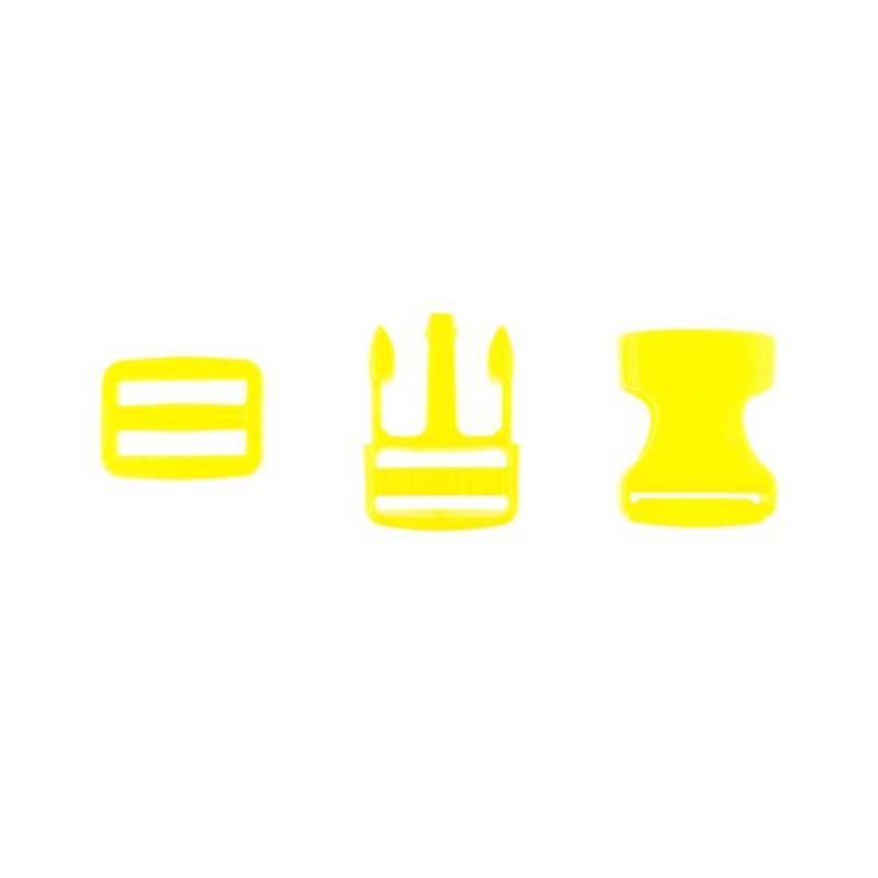Taschenverschluss Set / Steckschnallen-Set 2,5 cm gelb von Stoffe Hemmers
