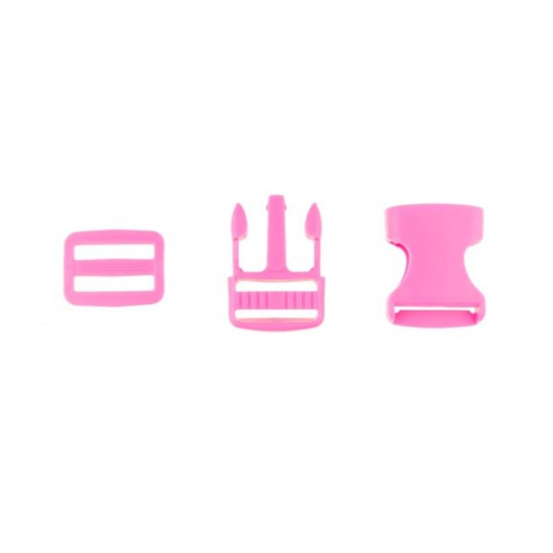 Taschenverschluss Set / Steckschnallen-Set 2,5 cm pink von Stoffe Hemmers