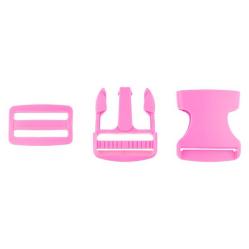 Taschenverschluss Set / Steckschnallen-Set 3,8 cm pink von Stoffe Hemmers