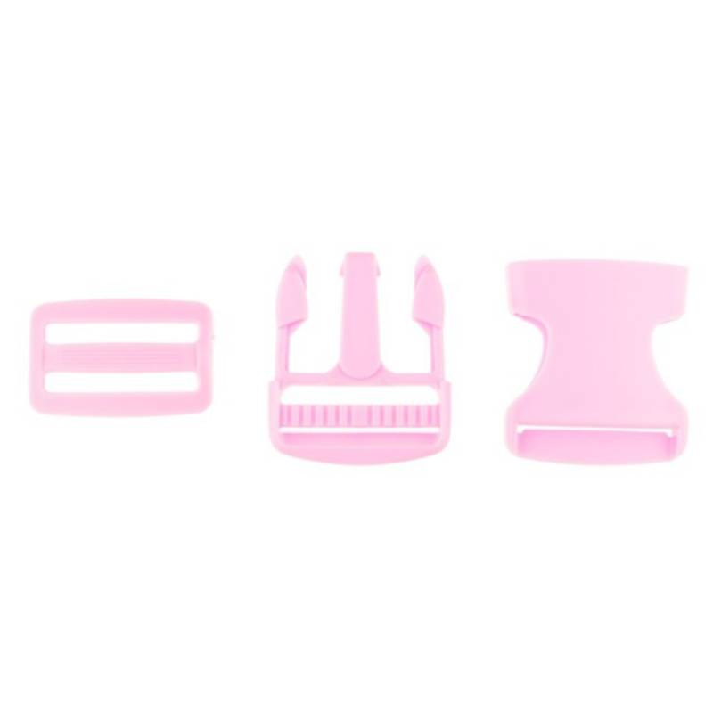 Taschenverschluss Set / Steckschnallen-Set 3,8 cm rosa von Stoffe Hemmers