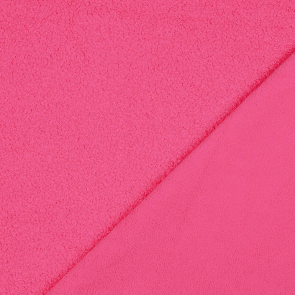 Teddyfleece Doubleface, neonpink von Stoffe Hemmers