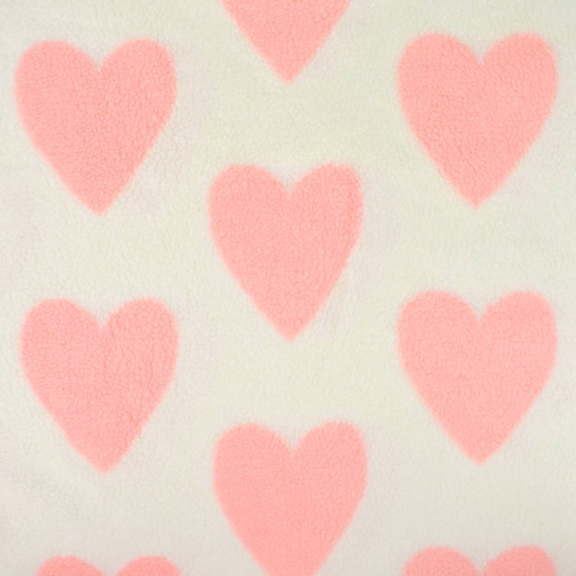 Teddyplüsch Big Hearts, creme Teddyplüsch Big Hearts, creme von Stoffe Hemmers
