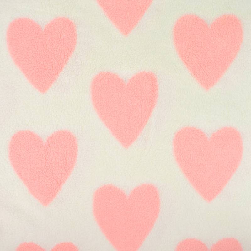 Teddyplüsch Big Hearts, creme Teddyplüsch Big Hearts, creme von Stoffe Hemmers