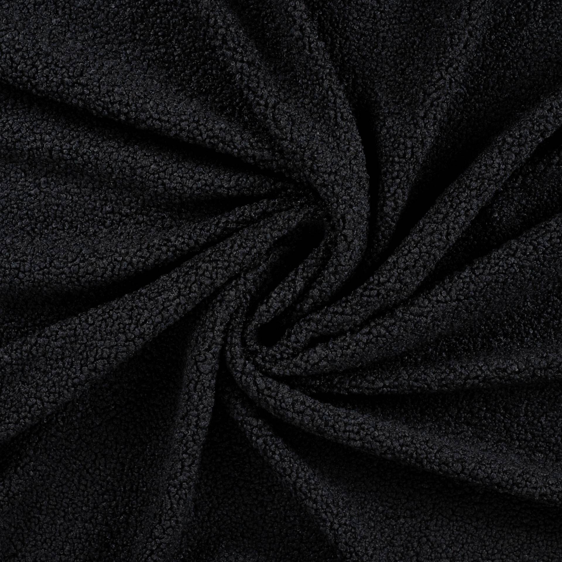 Teddyplüsch Cloudy, schwarz von Stoffe Hemmers