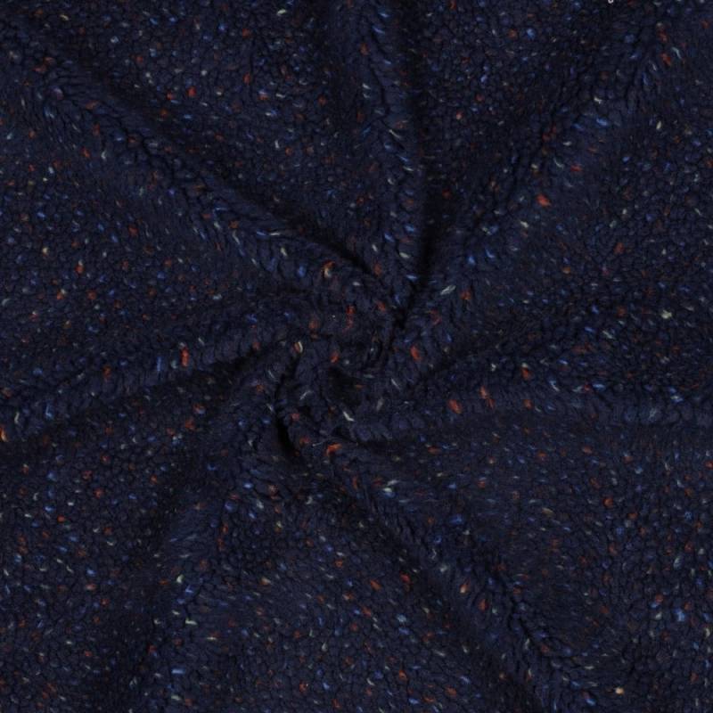 Teddyplüsch Confetti, dunkelblau von Stoffe Hemmers