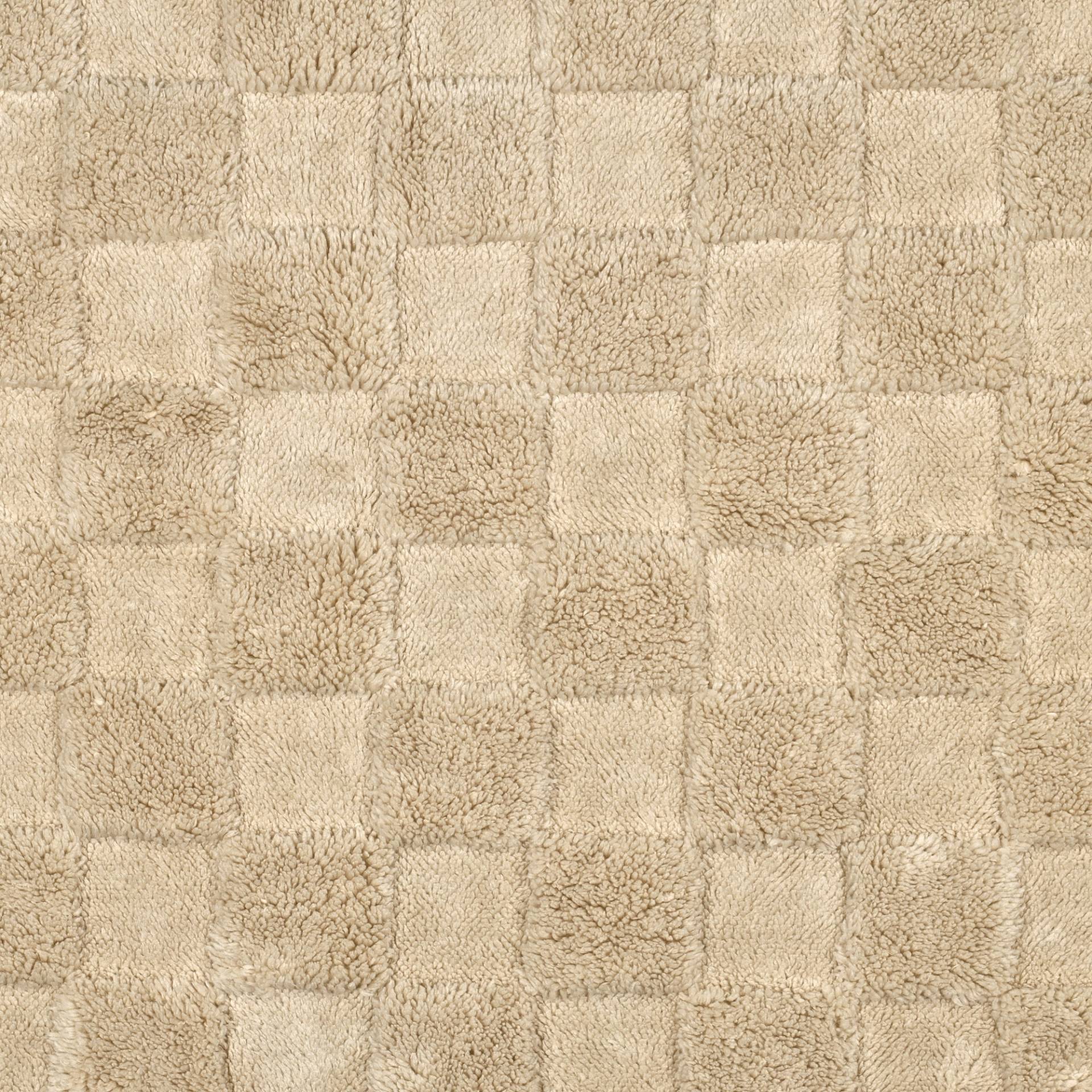 Teddyplüsch Jacquard Squares, hellbeige von Stoffe Hemmers