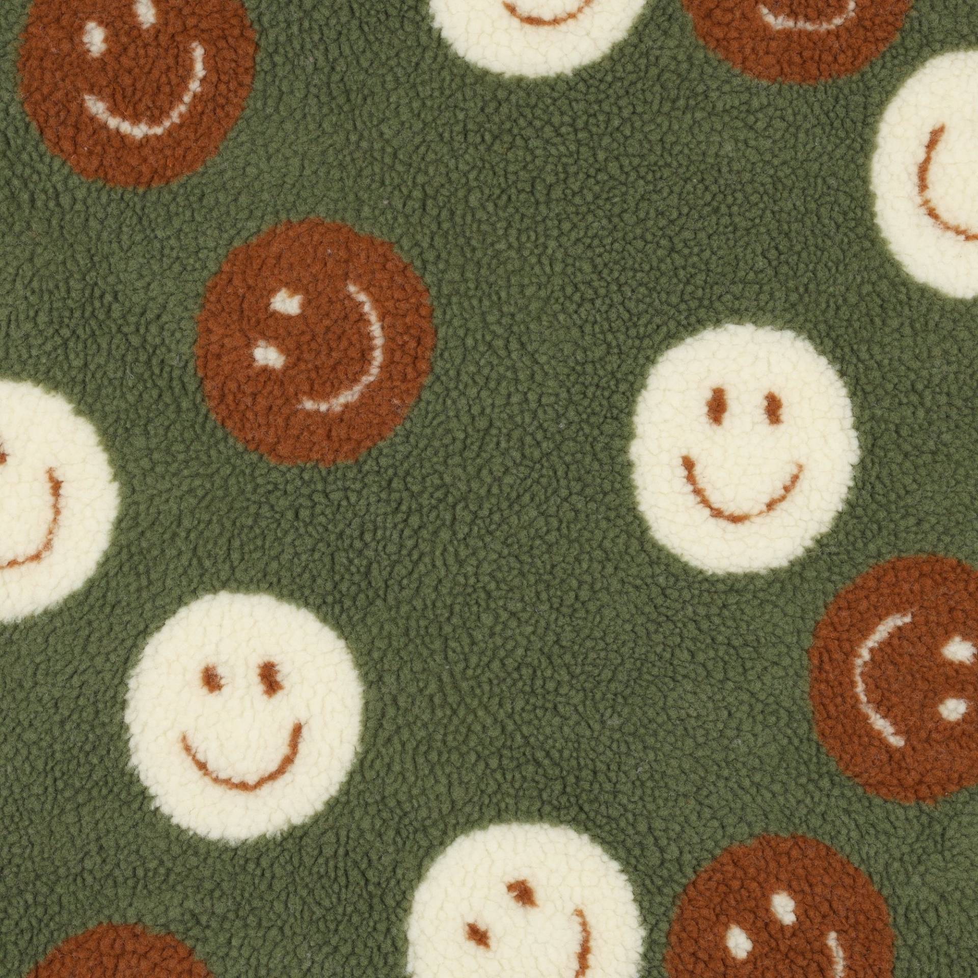 Teddyplüsch Smiley, grün Teddyplüsch Smiley, grün von Stoffe Hemmers