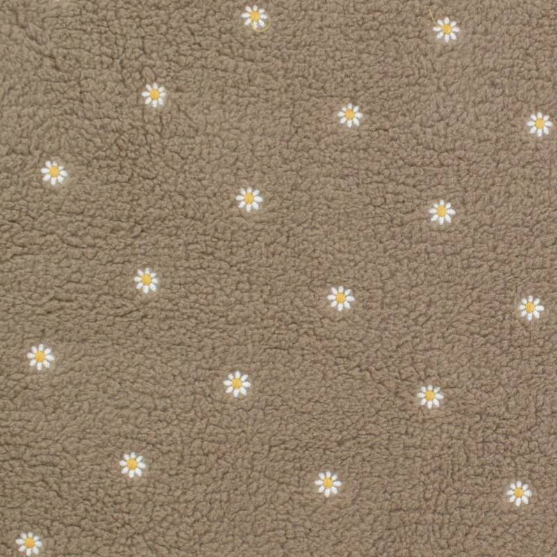 Teddyplüsch Stickerei leicht, taupe Teddyplüsch Stickerei leicht, taupe von Stoffe Hemmers