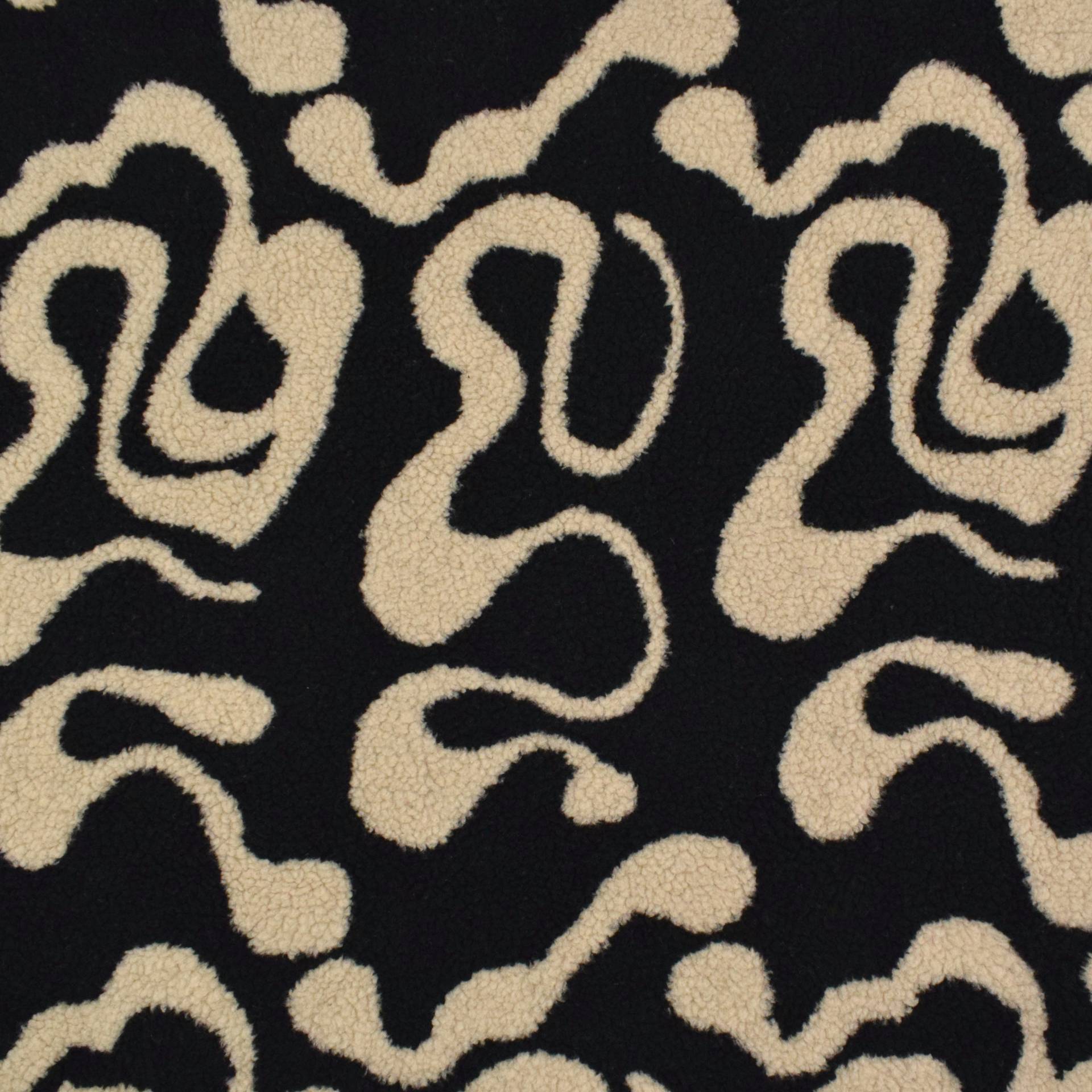Teddyplüsch Waves, schwarz Teddyplüsch Waves, schwarz von Stoffe Hemmers