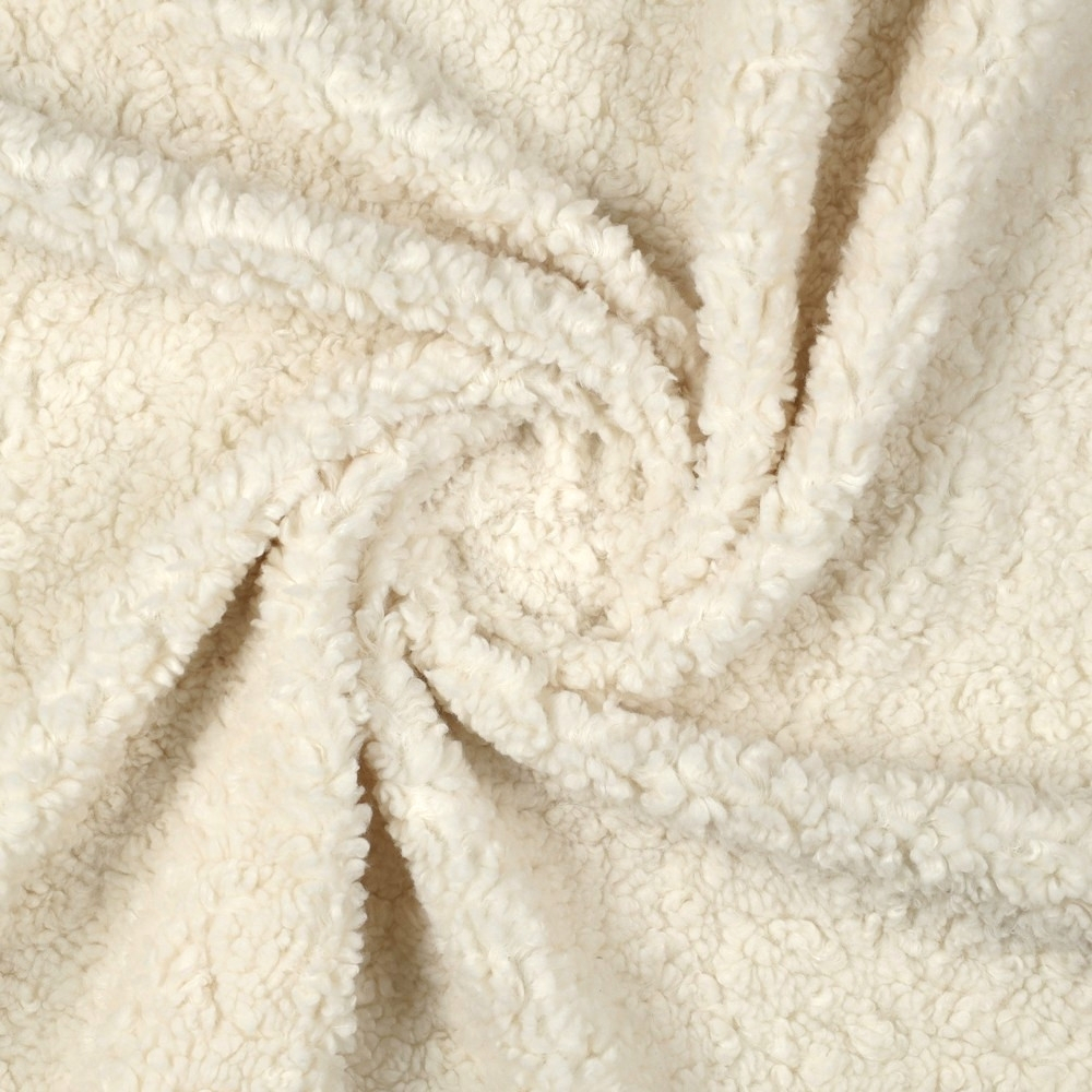 Teddyplüsch uni, wollweiß von Stoffe Hemmers