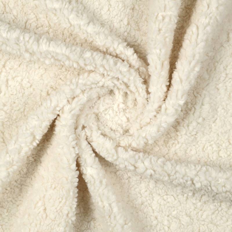 Teddyplüsch uni, wollweiß von Stoffe Hemmers