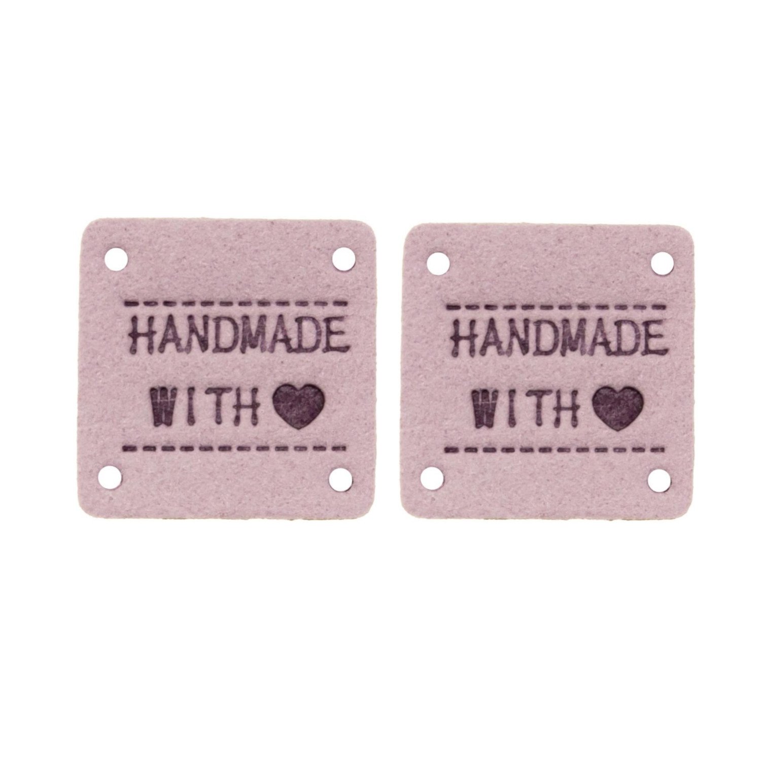 Velour Label Handmade with Love Quadrat, flieder Velour Label Handmade with Love Quadrat, flieder von Stoffe Hemmers