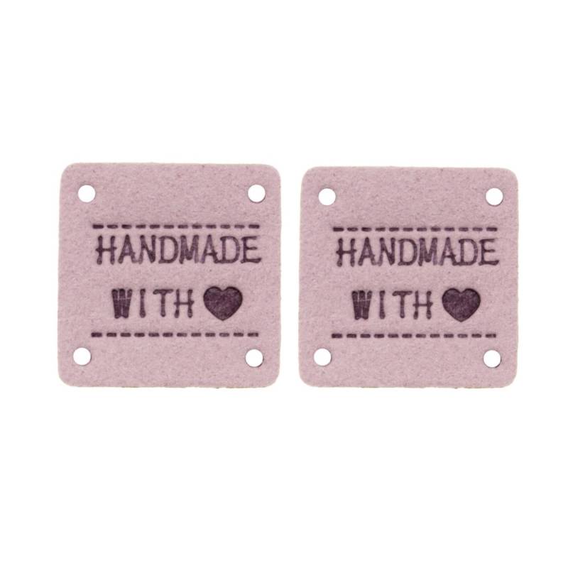 Velour Label Handmade with Love Quadrat, flieder Velour Label Handmade with Love Quadrat, flieder von Stoffe Hemmers