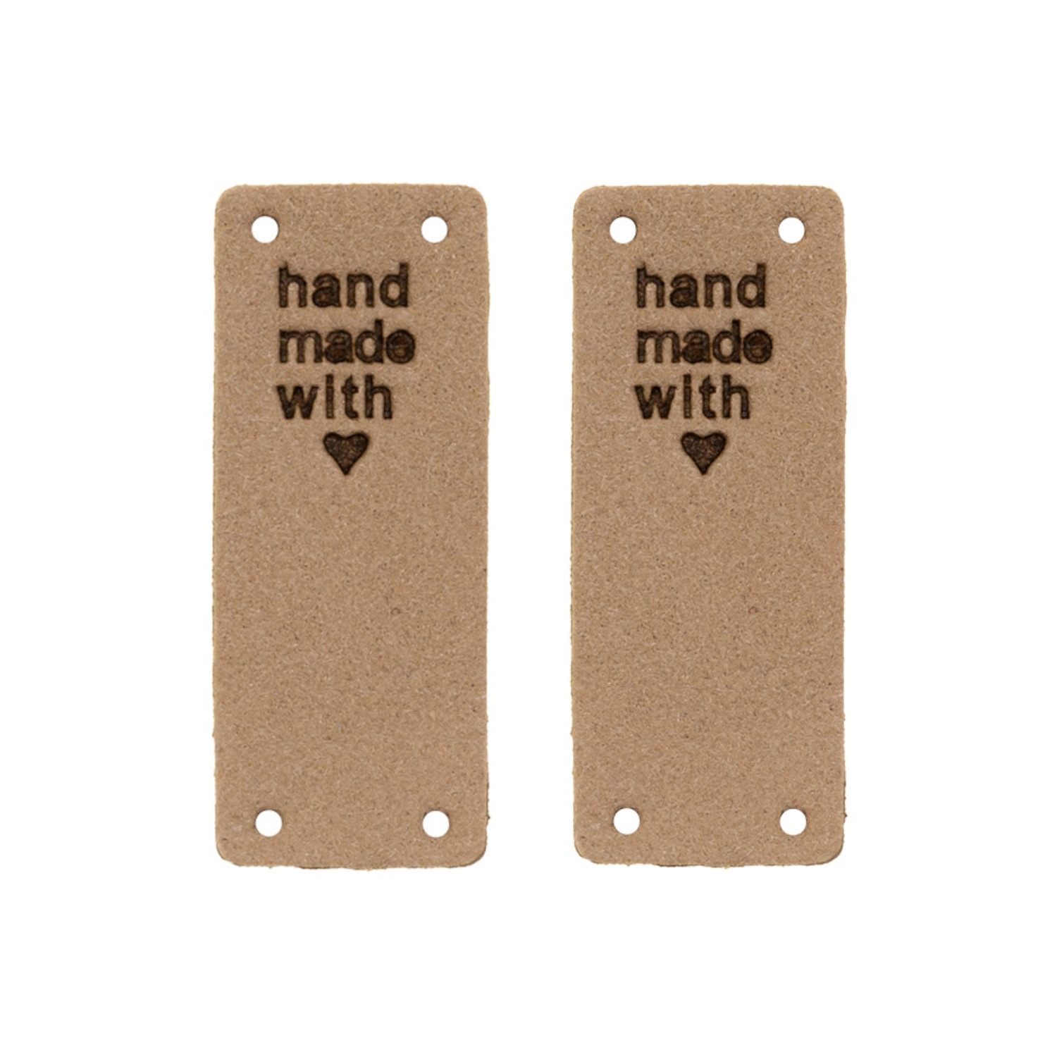 Velour Label Handmade with Love Rechteck, beige Velour Label Handmade with Love Rechteck, beige von Stoffe Hemmers