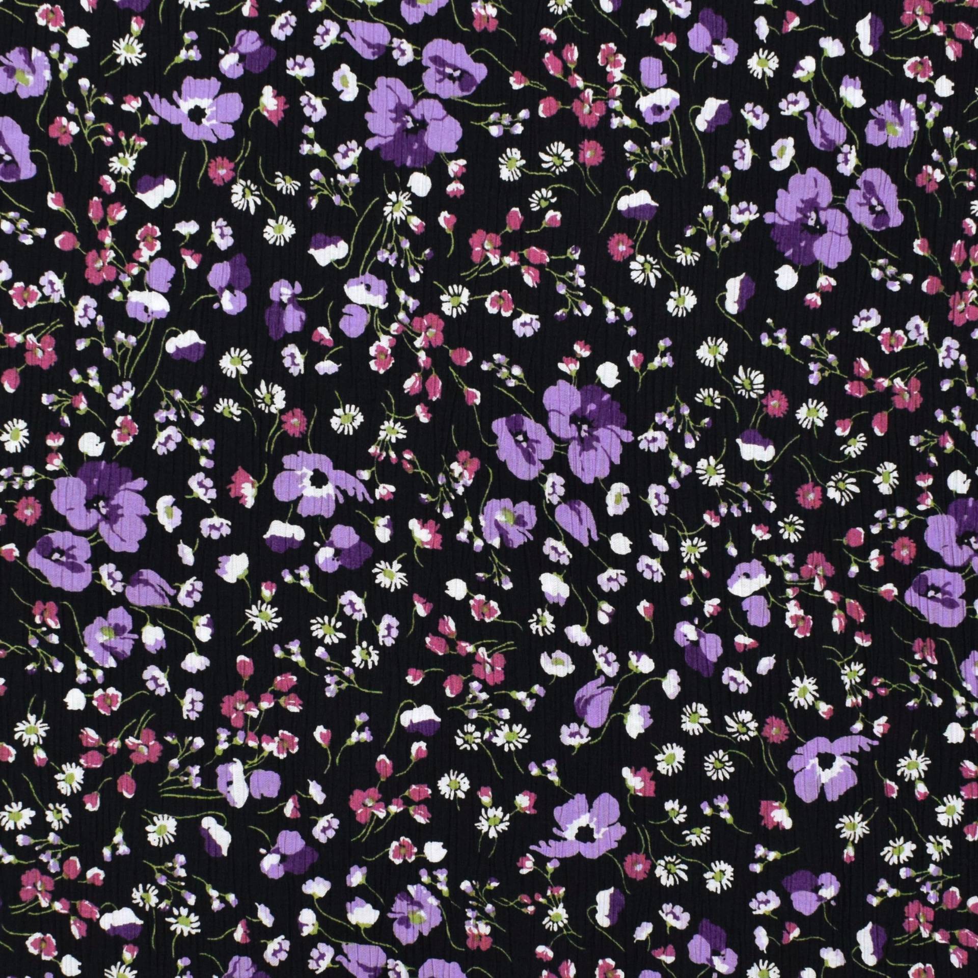 Viskose Krepp Little Flowers, lila Viskose Krepp Little Flowers, lila von Stoffe Hemmers